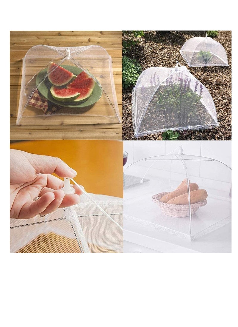Excefore - Pop-Up Mesh Food Cover, Mesh Screen Food Covers Umbrella Tent, Reusable and Collapsible Food Cover Net Keep Out Outdoor Flies, Bugs, Mosquitos, Picnics, BBQ Mesh Food Cover Nets (2) - Image 1