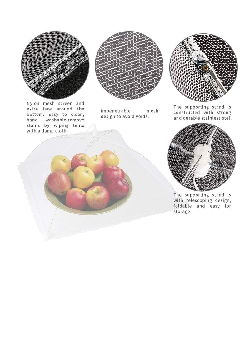 Excefore - Pop-Up Mesh Food Cover, Mesh Screen Food Covers Umbrella Tent, Reusable and Collapsible Food Cover Net Keep Out Outdoor Flies, Bugs, Mosquitos, Picnics, BBQ Mesh Food Cover Nets (2) - Image 1