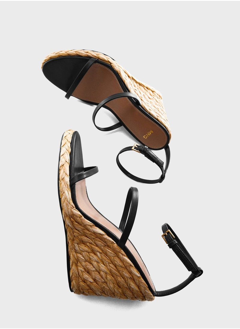 MANGO - Choco Wedge Sandals - Image 1