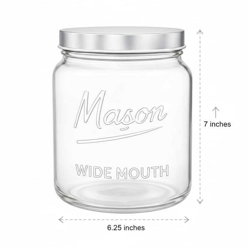 Kitchentoolz 64 oz Mason Jars Wide Mouth 2-Pack â€“ Half Gallon Glass Jar with Lid â€“ Large Mason Jars with Lids for Food Storage, Canning, and Fermenting - Image 5
