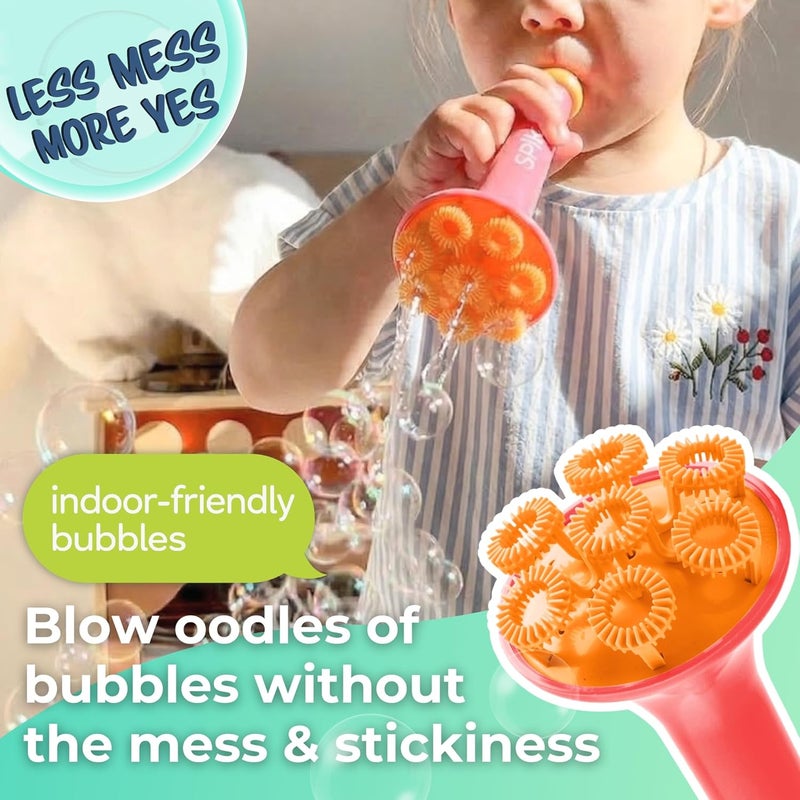 Spike Innobaby Bubble Blower with Mess Free Botanical Bubbles and Dipping Tray - Pink Color - Magic Wand Blows Oodles of Bubbles Without The Mess - Recommended for Speech, Visual & Motor Development - Image 2