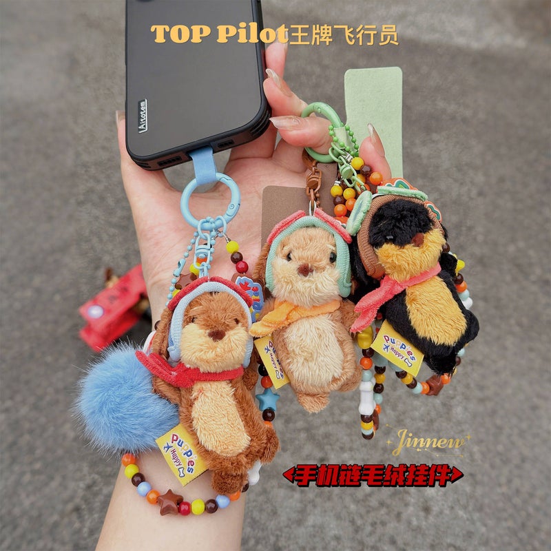 Pawpeds Dachshund Ace Pilot Plush Phone Strap Keychain - Image 2