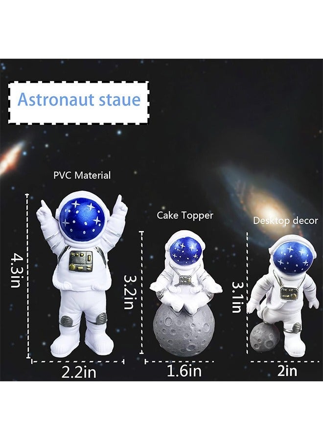 3 Pcs  Astronaut Decoration, Desktop Ornaments Astronaut Statue Model for Living Room TV Cabinet Hanging Decoration Room Decoration Space Theme Birthday Gift - Image 2