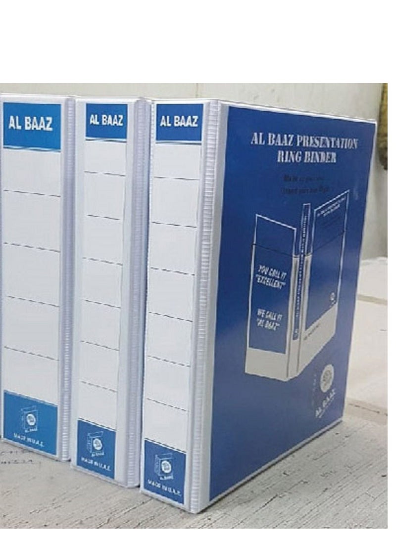 AL BAAZ 3-Piece Presentation Ring Binder Al Baaz AB-409 4Ring 87mm White  - Image 5