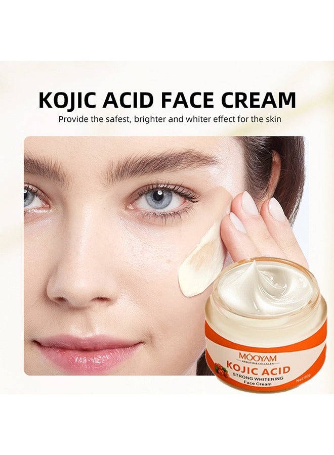 MOOYAM Kojic Acid Whitening Moisturizing Face Cream-Anti acne and Anti aging Brightening ,Anti-Wrinkle Firming,Repair Skin Barrier,Suitable For All Skin Types 50g  - Image 3