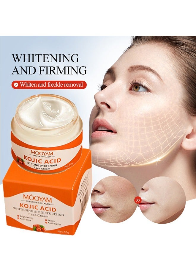 MOOYAM Kojic Acid Whitening Moisturizing Face Cream-Anti acne and Anti aging Brightening ,Anti-Wrinkle Firming,Repair Skin Barrier,Suitable For All Skin Types 50g  - Image 2