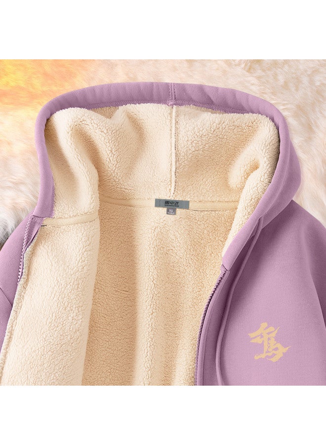 Flying in the snow Fleece Hoodie Women's Autumn Winter 2026 Year Of The Horse Zodiac Heavyweight Loose Top - Image 5
