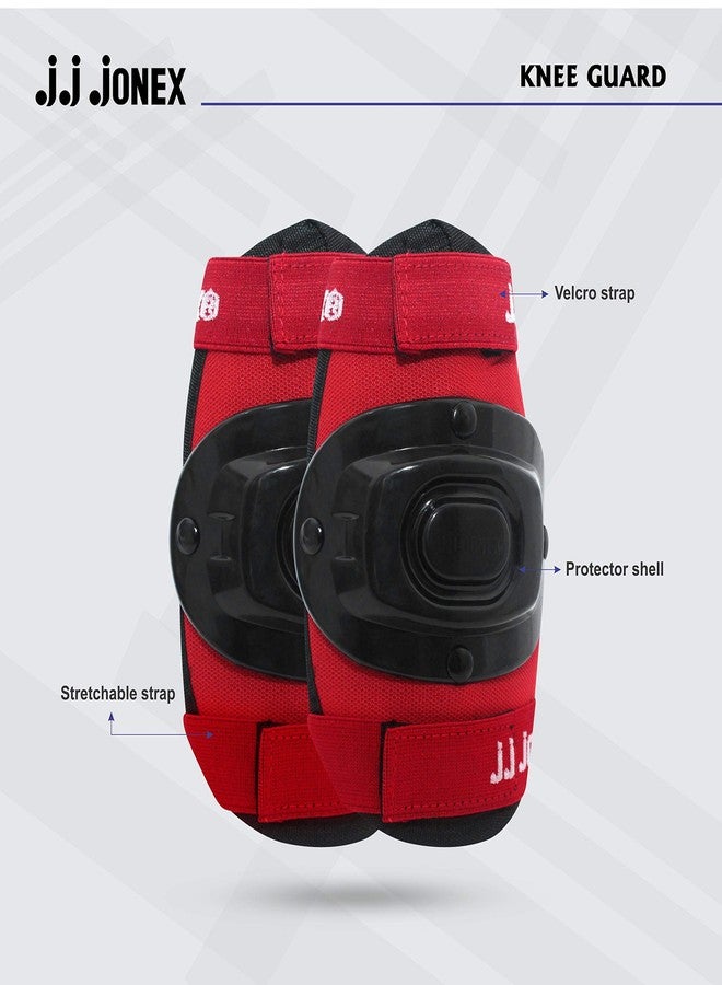 Jonex JJ Jonex Skating Guard, Protective Skating Guard Kit | Skate, Cycling Protection Set | Multi Sport Gear for Children Age 5-16 Years, Helmet Elbow Guards Knee Caps & Hand Gloves (Red-Black, Large) - Image 4
