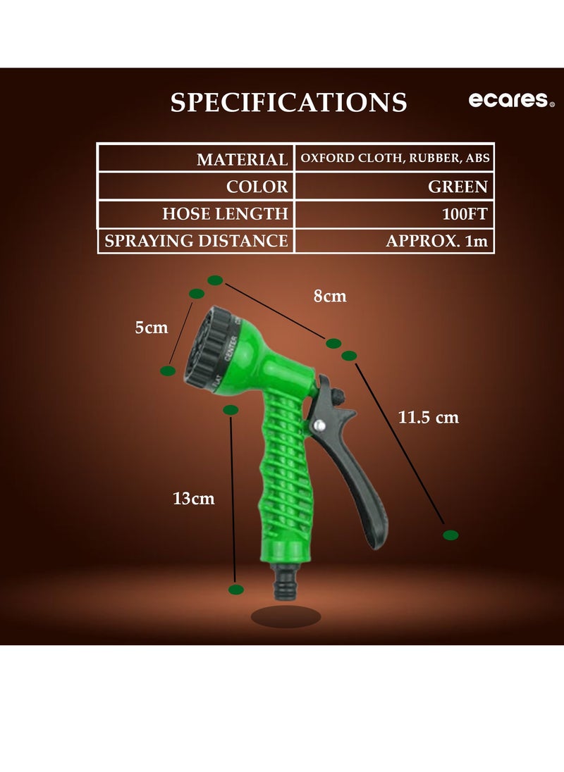 إيكاريس إي كيرز® خرطوم سحري، خرطوم حديقة مرن، قابل للتوسيع 3 مرات، مسدس رش 7 وظائف، لا يوجد عقد، لا يلتوي، خفيف الوزن، خرطوم قابل للسحب، مجموعة الري، مجموعة خرطوم، للحديقة، الفناء، غسيل السيارات. 100 قدم.  - Image 4