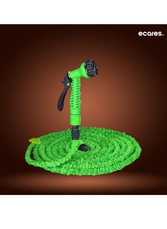 ECARES ECARES® Magic Hose, Flexible Garden Hose, 3 Time Expandable, 7 Function Spray Gun, No Kink, No Twist, Light Weight, Retractable Hose, Watering Kit, Hose Kit, for Garden, Patio, Car Washing. 100 Foot.  - Image 1