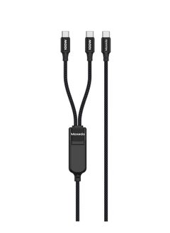 Moxedo Moxedo 2 in 1 Charging Cable 100W PD Fast Charging PD 3.0 USB-C to C + C 1.5 Meters Braded Nylon Cable Compatible for iPhone, Samsung, MacBook Air/Pro, Lenovo, iPad and More  - Image 1