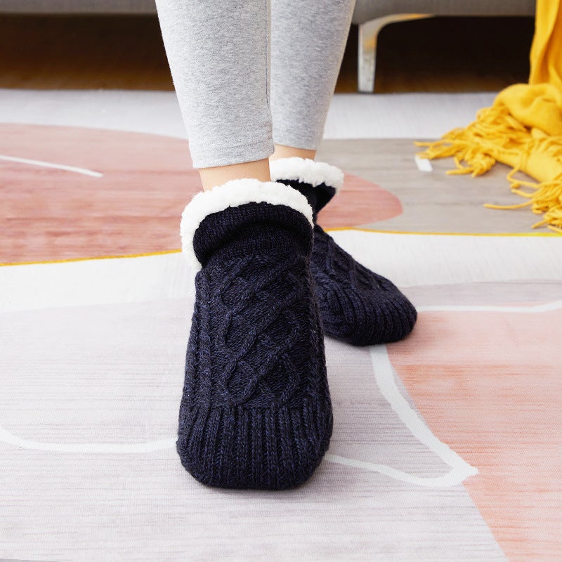 Children'S Floor Socks Fleece-Lined Thick Socks Winter Warm Girls Baby Non-Slip Coral Fleece Indoor Socks - Image 1