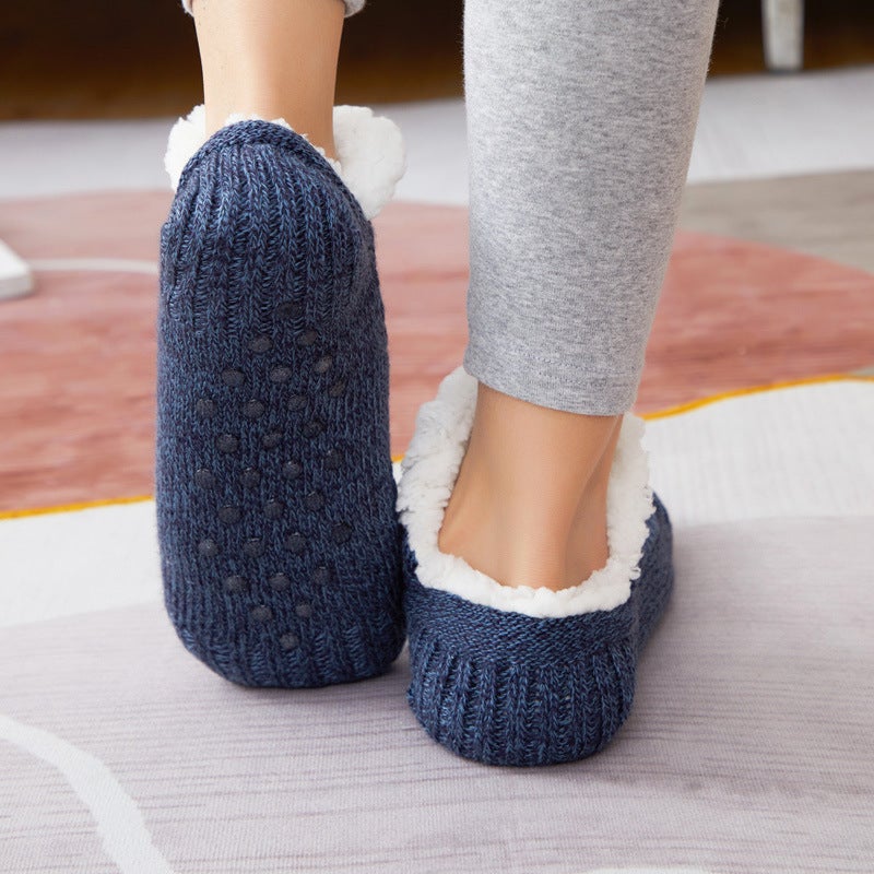 Children'S Floor Socks Fleece-Lined Thick Socks Winter Warm Girls Baby Non-Slip Coral Fleece Indoor Socks - Image 4