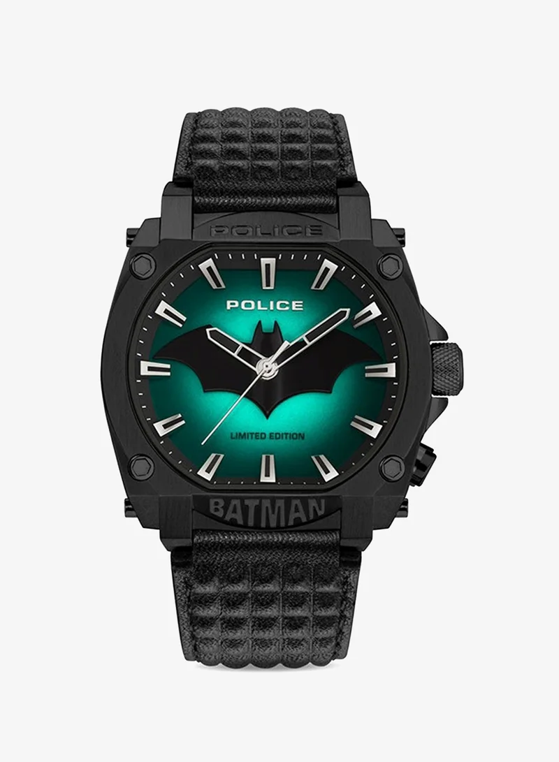 Police Black Forever Batman 45mm Limited Edition Black Genuine Leather Strap Men's Watch for Men | Best Price UAE