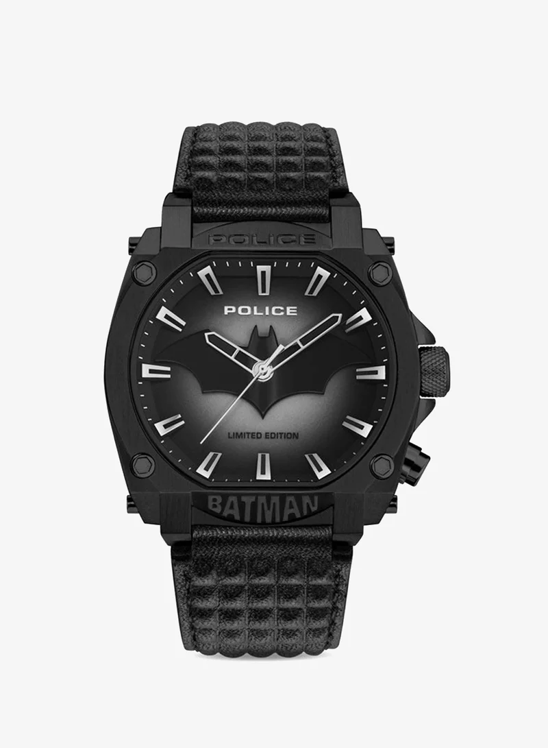Forever Batman 45mm Limited Edition Black Genuine Leather Strap Men's Watch