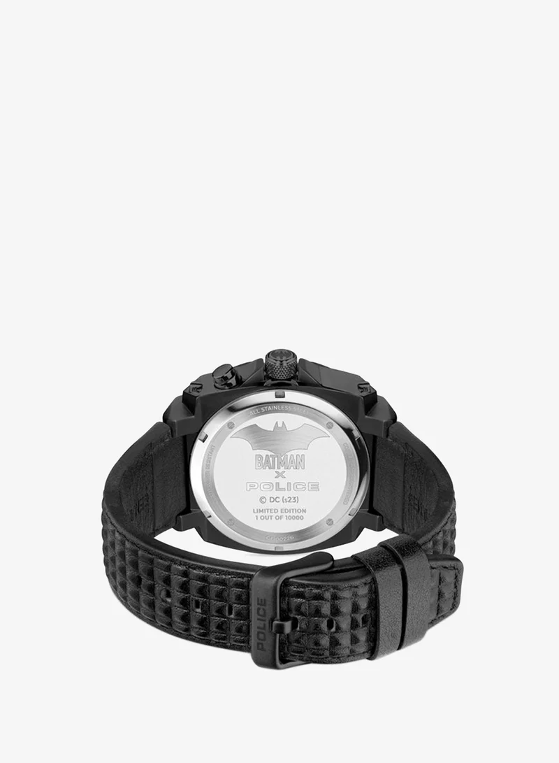 Police Black Forever Batman 45mm Limited Edition Black Genuine Leather Strap Men's Watch for Men | Best Price UAE