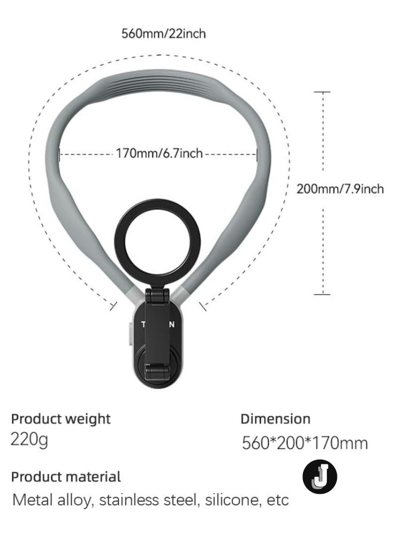 JAJEEK "MNM-001 Neck Phone Holder with Quick Release – Multi-Angle Adjustable Neck Mount for Android Smartphones (15141312) with Strap & Metal Ring" - Image 3