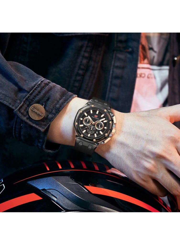 ميني فوكاس ساعة يد رجالية رياضية أنيقة بسوار سيليكون موديل MF0616G.04 تعمل بنظام كوارتز - Image 4