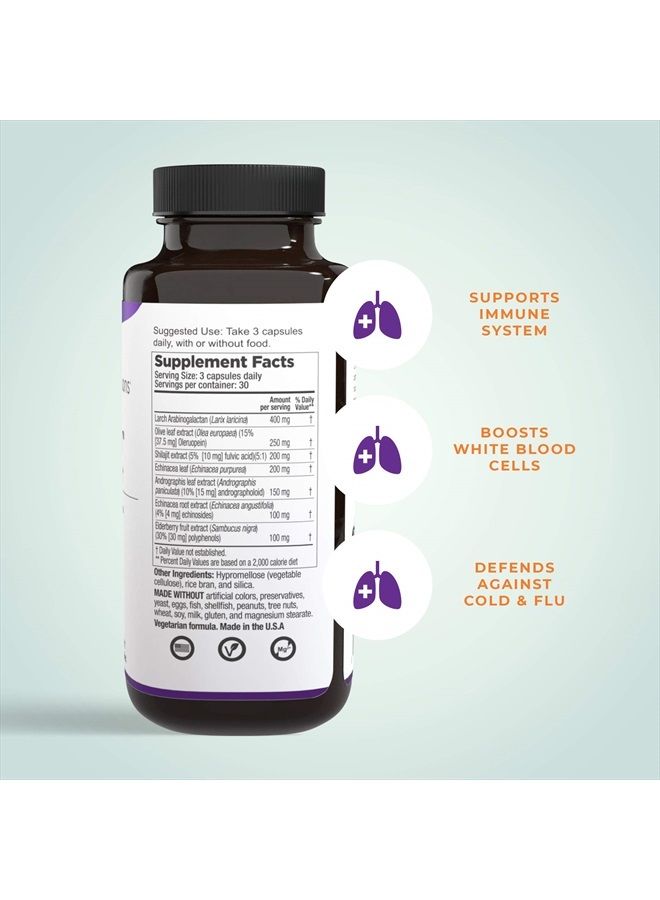 Life Seasons Immuni-T - Immune System Booster Supplement - Cold and Flu Season Support - Rapid Immune Response - Andrographis and Echinacea - 90 Capsules - Image 2