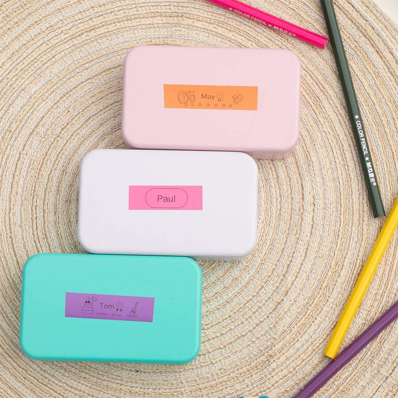 Phomemo Q31 Q32 Q30S Q30 Label Maker Tape, Black on Lavender, White, Pink Sticker Thermal Paper Self-Adhesive Label Tape, 15mm x 6m (1/2"x2361/8") Continuous Paper, 3 Roll - Image 5