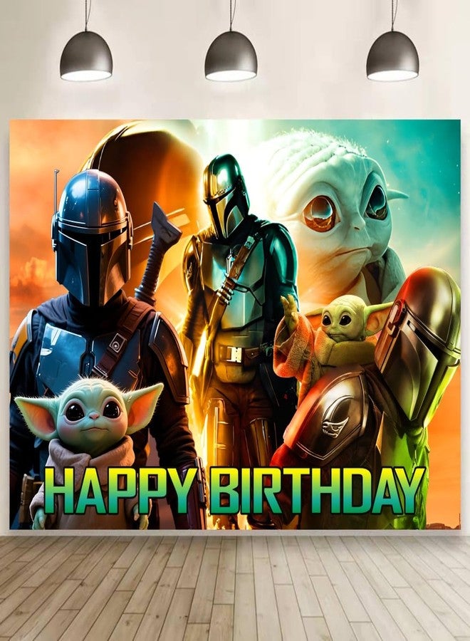 ARHAVI Wall Decor Backdrop for Mandalorian Themed Birthday Decorations Kids Birthday Party Supplies (5x3ft) - Image 1