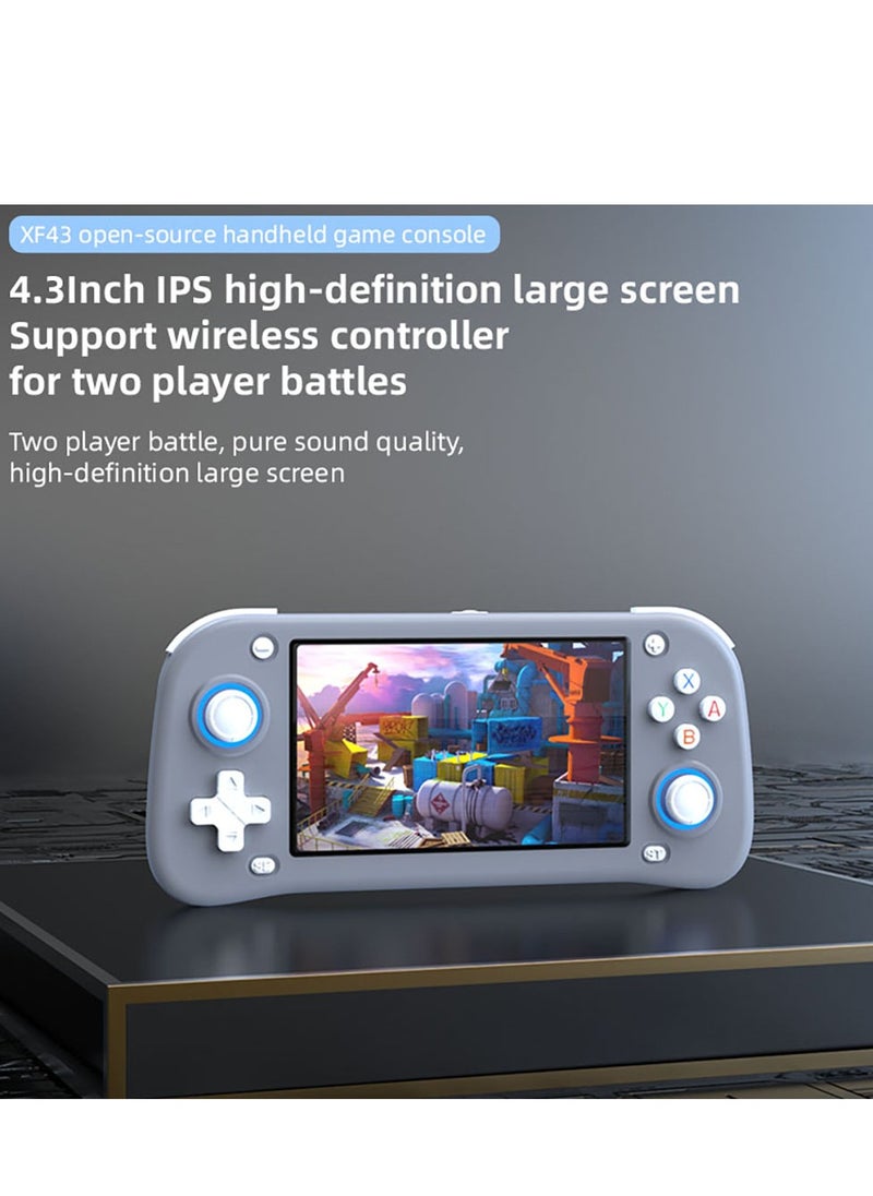 B NEW - 2025 XF43 Retro Handheld Game Console, 4.3” IPS Screen, Hall Joystick & Triggers, RK3128 Gaming Chip, 3000mAh Battery, 30+ Emulators with preload game, HDMI 1.4 Output, Ergonomic Design - Image 1