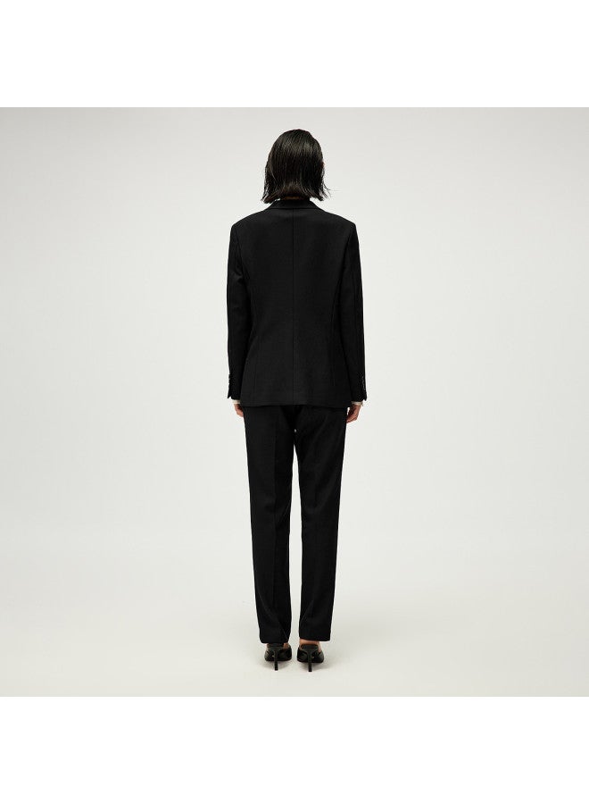 HLA 25 بدلة نسائية مكتبية مزينة بدبابيس الربيع مع طية صدر مثلثة - Image 5