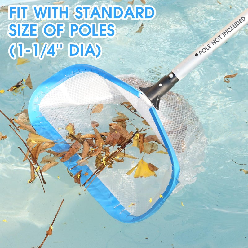 TidyMister New Diamond Netting Double-Layer Pool Net 18'' Heavy Duty Leaf Rake Pool Skimmer Net for Above Ground & Inground Pools Cleaning - Image 5
