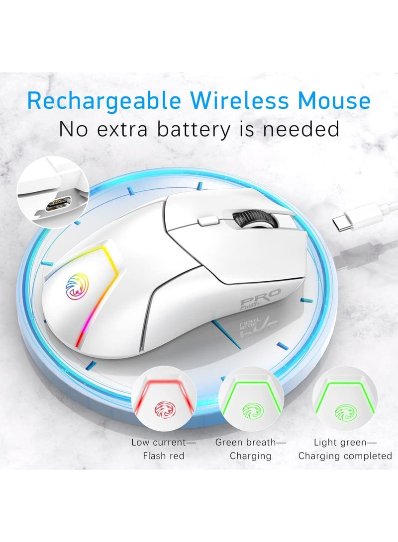 SYOSI Wireless Gaming Mouse, Ergonomic Bluetooth Mouse with Tri-Mode  RGB Backlit, 4 Gears DPI Adjustable, 1000HZ Rate of Return, Macro Editing Programmable Mouse Game Mice for Pc Computer Laptop - Image 2