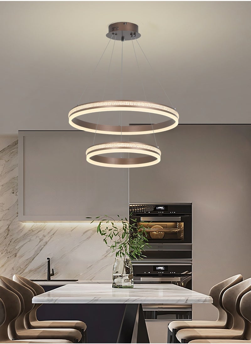 YATAI LIGHTING - Modern Led Chandelier,Remote Control 2 Rings Contemporary Led Chandelier Circular Pendant Light, Black Dimmable Hanging Ceiling Light Fixture for Living Dining Room,110W - Image 1