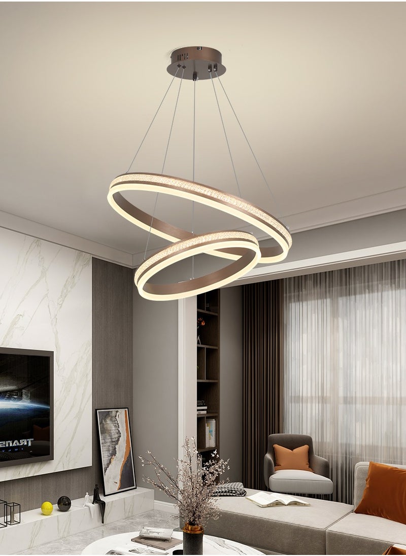 YATAI LIGHTING - Modern Led Chandelier,Remote Control 2 Rings Contemporary Led Chandelier Circular Pendant Light, Black Dimmable Hanging Ceiling Light Fixture for Living Dining Room,110W - Image 1