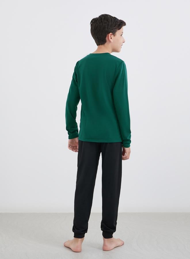 ستايلي طقم بيجامة مطبوع بشعار ستايلي مع أساور - Image 4