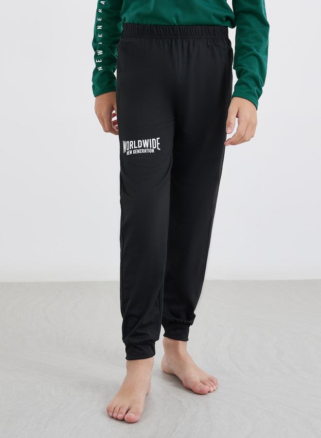 ستايلي طقم بيجامة مطبوع بشعار ستايلي مع أساور - Image 5