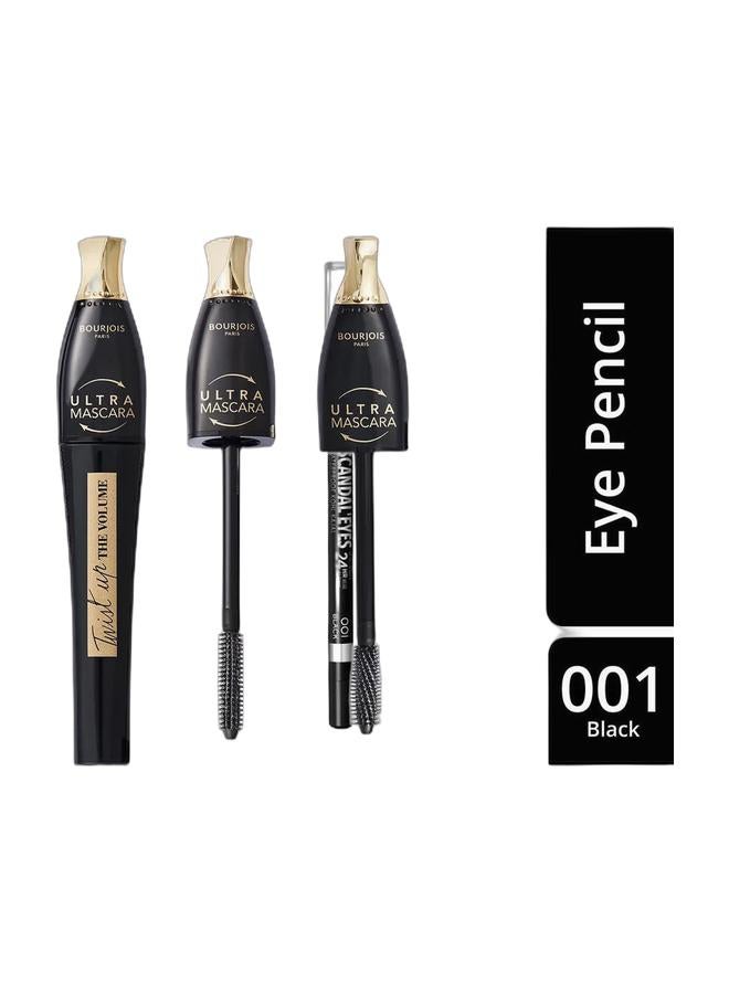BOURJOIS PARIS Twist Up The Volume Mascara 001 Ultra Black & Scandaleyes Waterproof Kohl Kajal Pencil Eyeliner 1.3 g 001 BlackBundle - Image 1