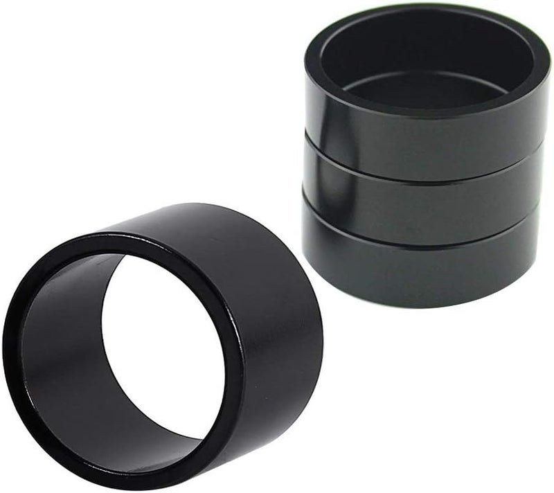 Gooday 12 PCS Bicycle Headset Spacer Bike Handlebar Stem Spacers Threadless Aluminum Alloy Headset Stem Spacer Set Fit 1 1/8-Inch Stem For MTB BMX Mountain Road Bikes Cycling 2MM 3MM 5MM 10MM(Black) - Image 3