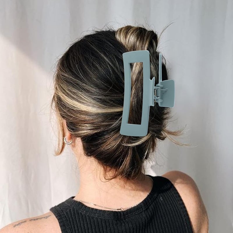 Glaudmeiss 4 PCS 5 Inch Extra Large Claw Clips for Women, Large Jumbo Claw clips for Thick Long Curly Hair, Oversized Matte Non-slip Rectangle, Durable Strong Hold Hair Clip, Non-slip Square Jaw Clips - Image 4