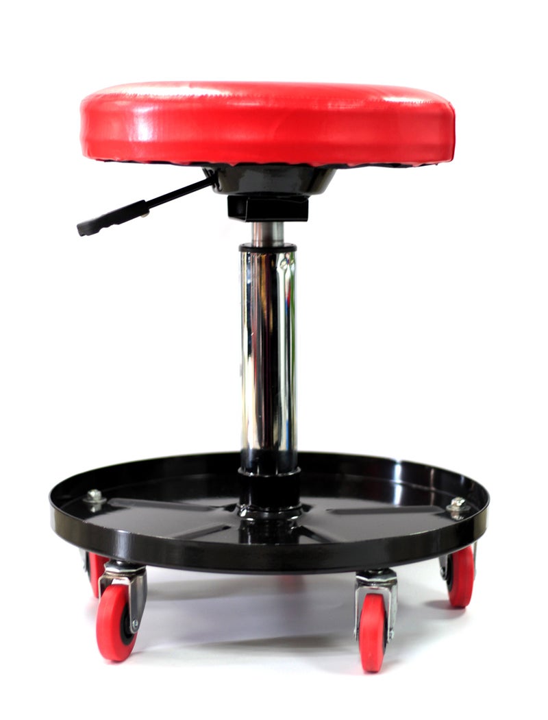Maxshine Adjustable Mechanic Rolling Creeper Seat Pneumatic Chair Tray for Detailing Garage - Image 1