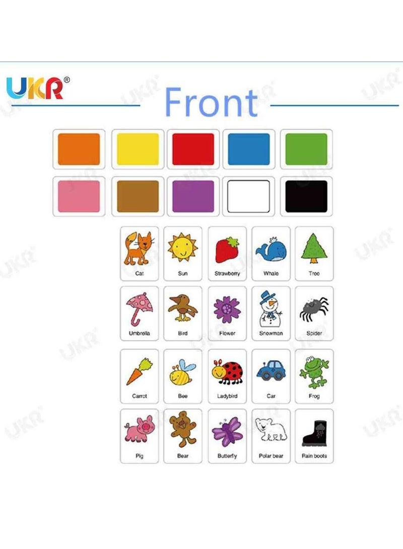 UKR Cognitive Puzzle Navy Blue | Educational English Flash Cards for Kids | Learning Tools for Vocabulary Development | Interactive Flash Cards for Toddlers & Preschoolers | Fun Cognitive Learning Toy for Children - Image 5