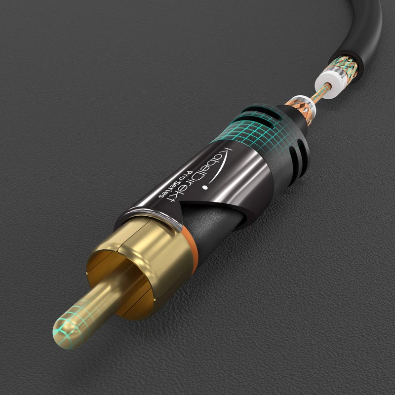 KabelDirekt – 6ft Short – RCA/Phono subwoofer Lead Cable, 1 to 1 RCA/Phono, Audio/Digital/Video (Coax, Male/Male Plugs, for amps/Hi-Fis, Audio Signals/Composite Video, 75 ohm, Black) - Image 4