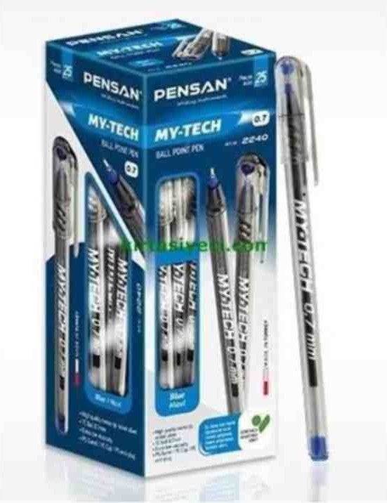 Pensan 75 Pieces My Tech Fine Nib Blue Ballpoint Pen