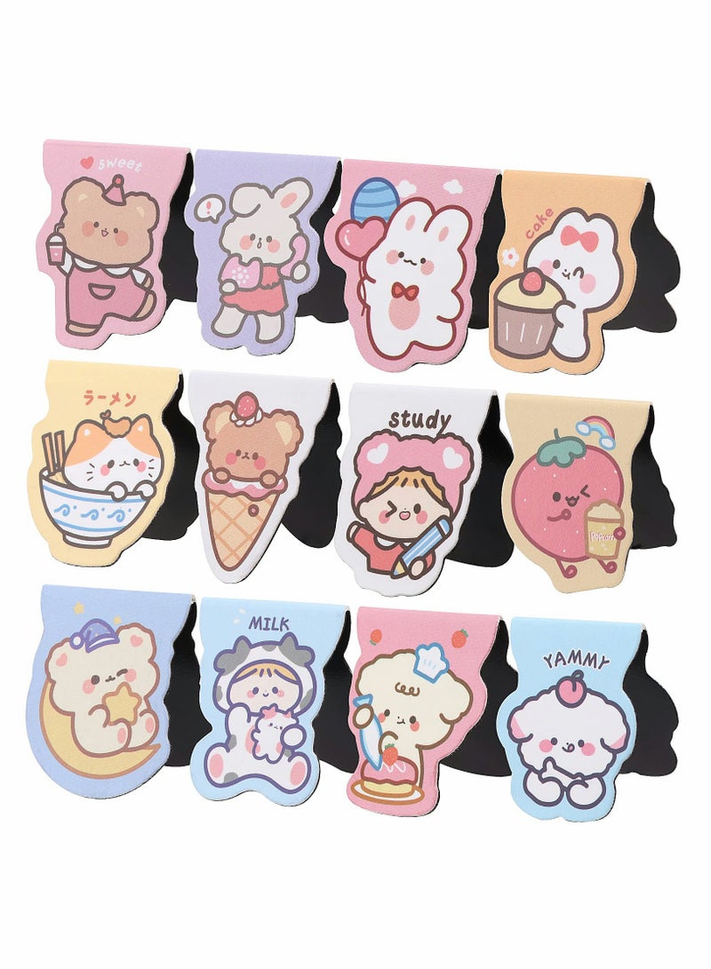 SYOSI Magnetic Bookmarks, Cute Bookmarks with Cartoon Patterns, Page Clips for Students Teachers Kids Schools Home（12pcs） - Image 1