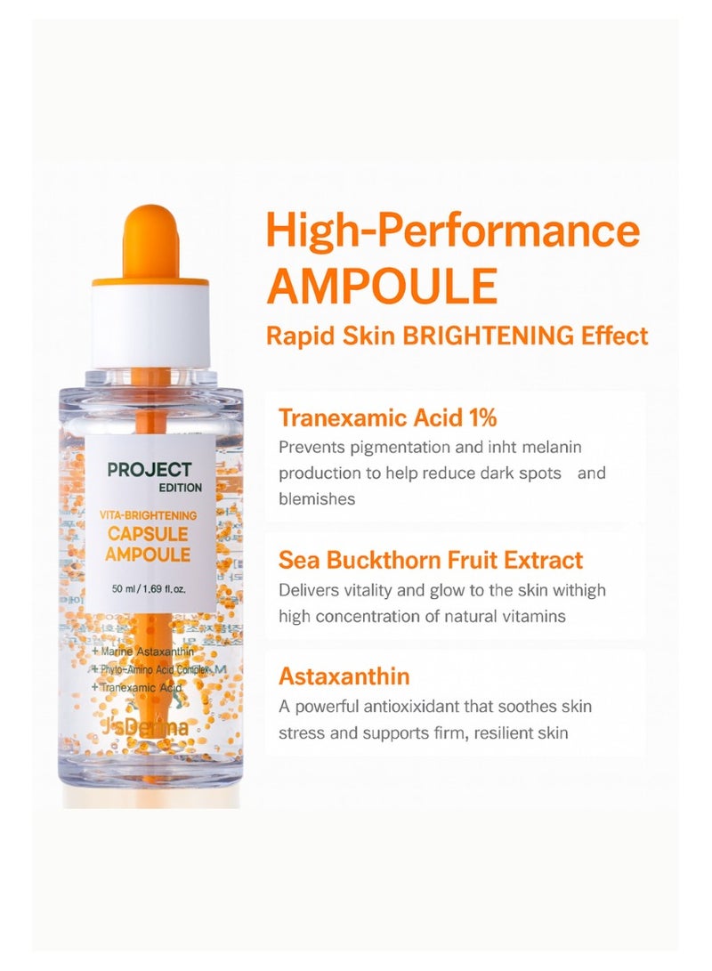 J'sDerma Vita-Brightening Capsule Ampoule Serum 50ml | Vitamin C, Niacinamide & Tranexamic Acid Dark Spot Corrector for Radiant, Even-Toned, Anti-Wrinkle and Whitening Skin - Image 3