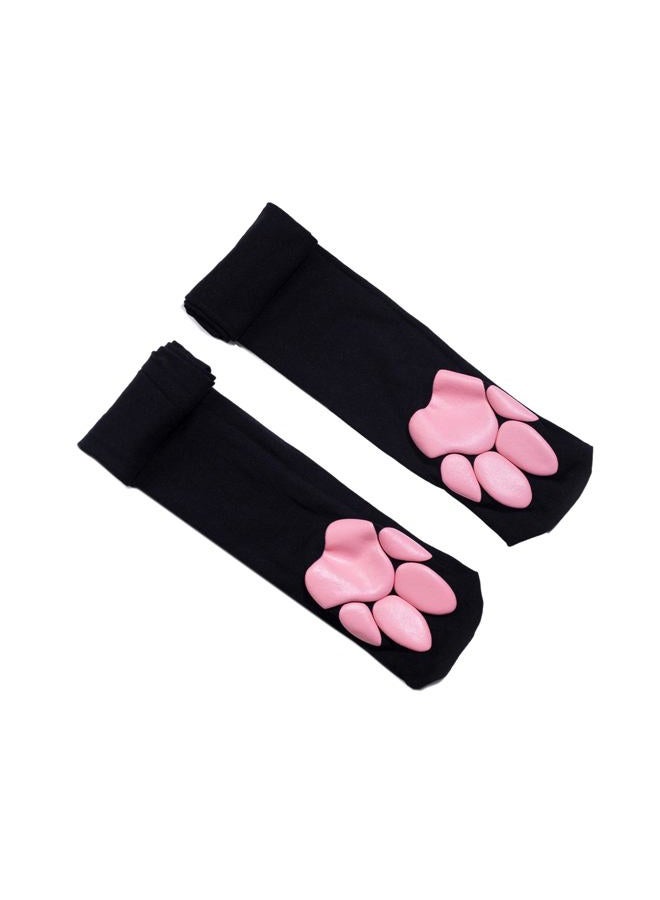 GRABAGECAN 3D Cat Paw Pad Socks,Puffyed Pawpad Socks Thigh High Socks for Girls kids Women Cosplay Over The Knee Stockings, Black, One size - Image 1