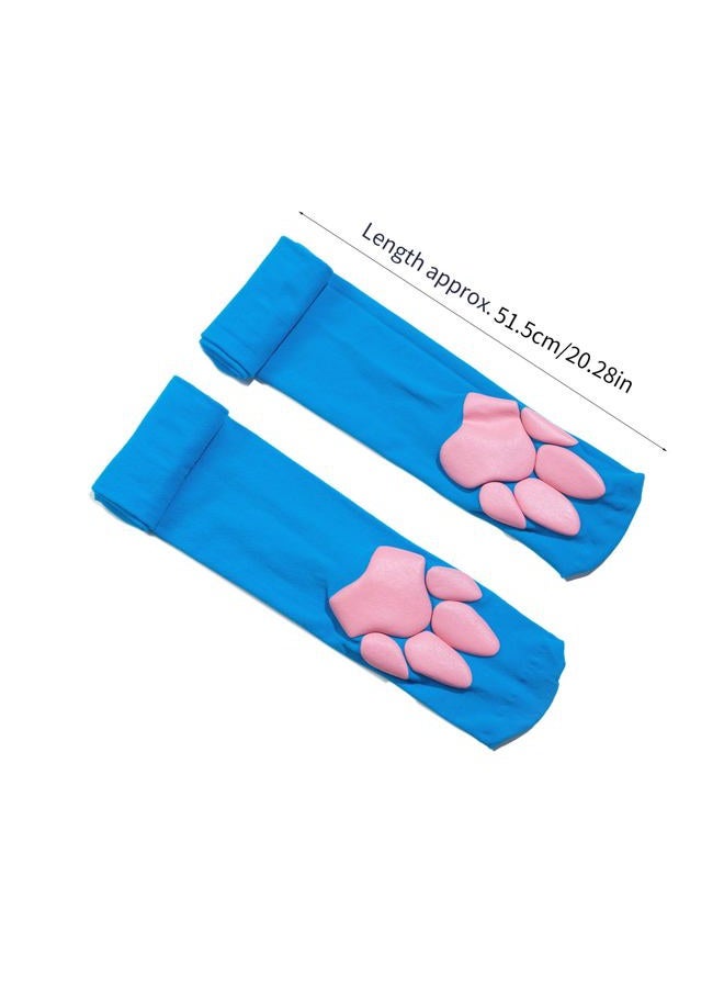 GRABAGECAN 3D Cat Paw Pad Socks,Puffyed Pawpad Socks Thigh High Socks for Girls kids Women Cosplay Over The Knee Stockings, Black, One size - Image 5