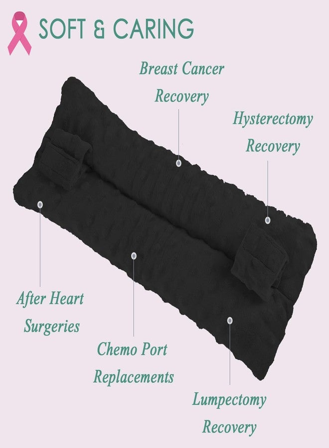 Wumimi Mastectomy Pillow Post Surgery Seat Belt Pillow Cushions Pads Protector for Breast Cancer Port Pacemaker Heart Surgery C-Section Recovery (Black-Dot) - Image 3