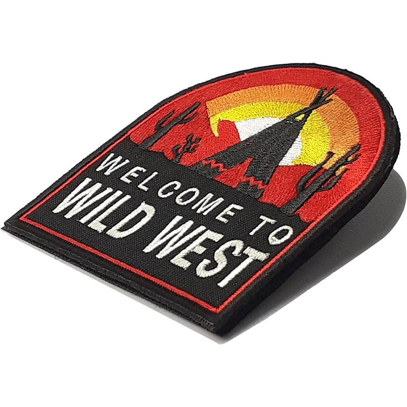 Wild West Design - Hiking Backpack Patch - Outdoor Patch - Embroidered Patch - Hook and Loop Patch - Patch for Backpacks, Hats, Jackets, Vest - Patches for Clothes, Backpack Accessories - Image 3
