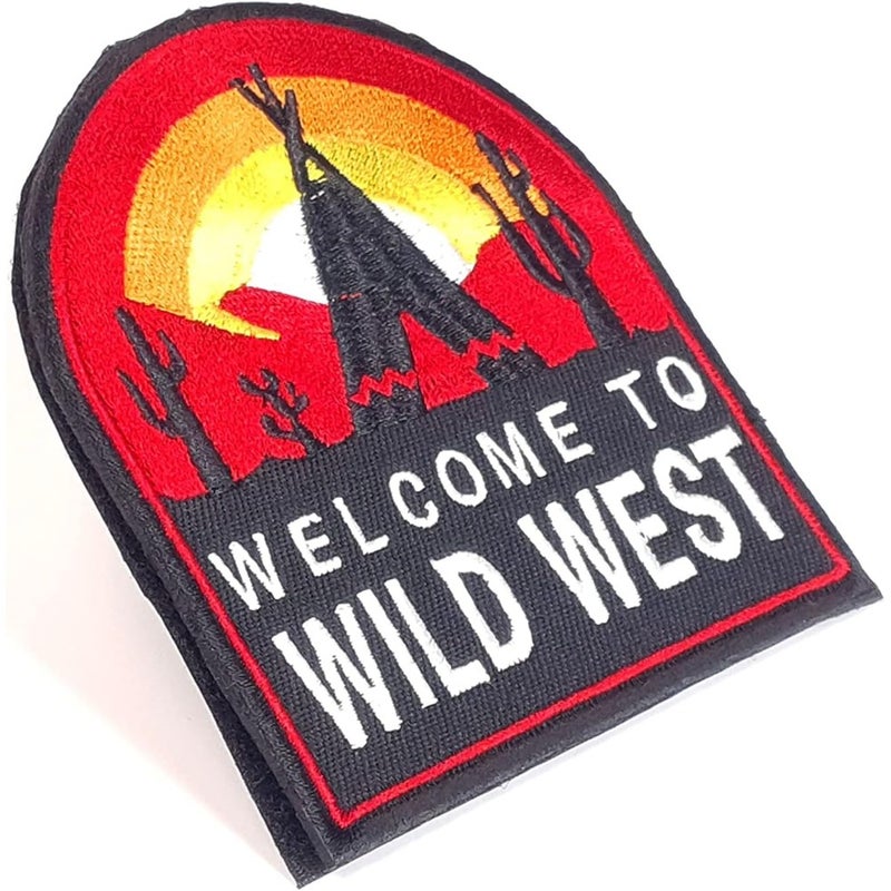 Wild West Design - Hiking Backpack Patch - Outdoor Patch - Embroidered Patch - Hook and Loop Patch - Patch for Backpacks, Hats, Jackets, Vest - Patches for Clothes, Backpack Accessories - Image 4