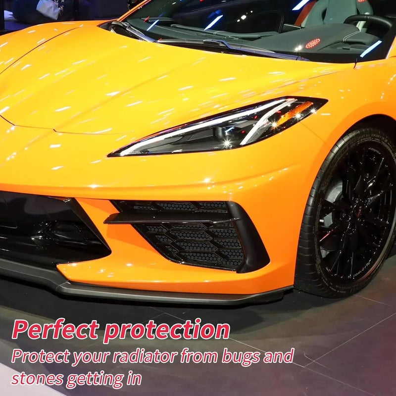 AggAuto Car Vent Grill Set for 2020-2022 Chevy Corvette C8 - 4Pcs Aluminum Alloy Honeycomb Grilles - Image 5