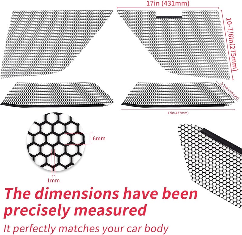 AggAuto Car Vent Grill Set for 2020-2022 Chevy Corvette C8 - 4Pcs Aluminum Alloy Honeycomb Grilles - Image 4