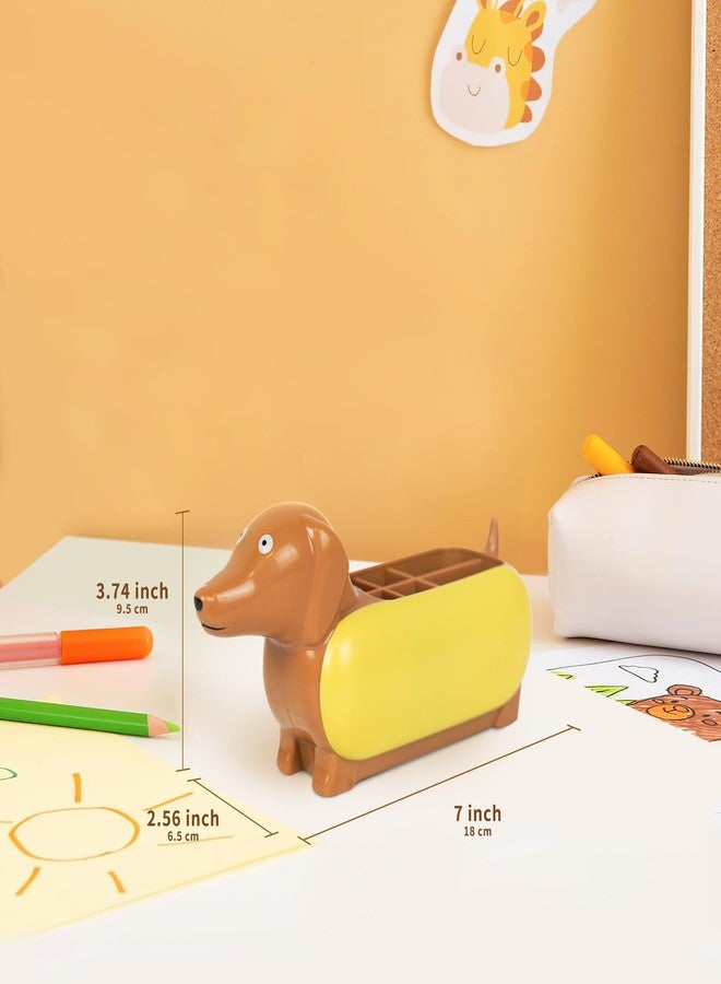 YOBRO Hotdog Pencil Holders, 6 compartments for Desk and Office Supplies, Stationery Gift Idea for Dog&Hotdog Lover,Cute Desktop Organiser -Dachshund Mini Storage Organizer - Image 4
